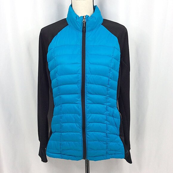 32 Degrees Weatherproof Down Puffer Jacket Womens Size Large Thumbholes Stretch - Picture 2 of 10